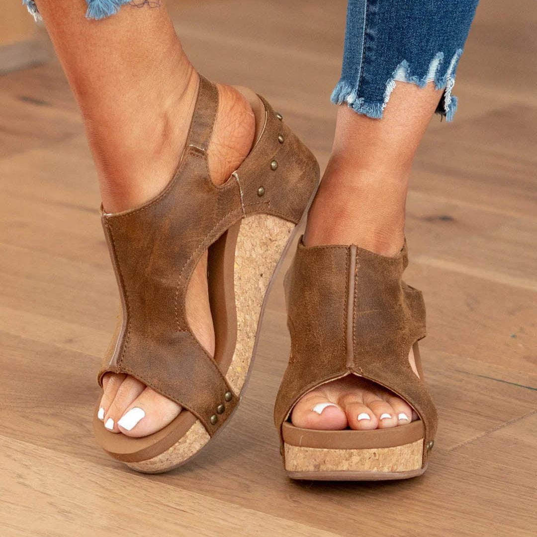 Madeline™ | Lederoptik-Sandalen