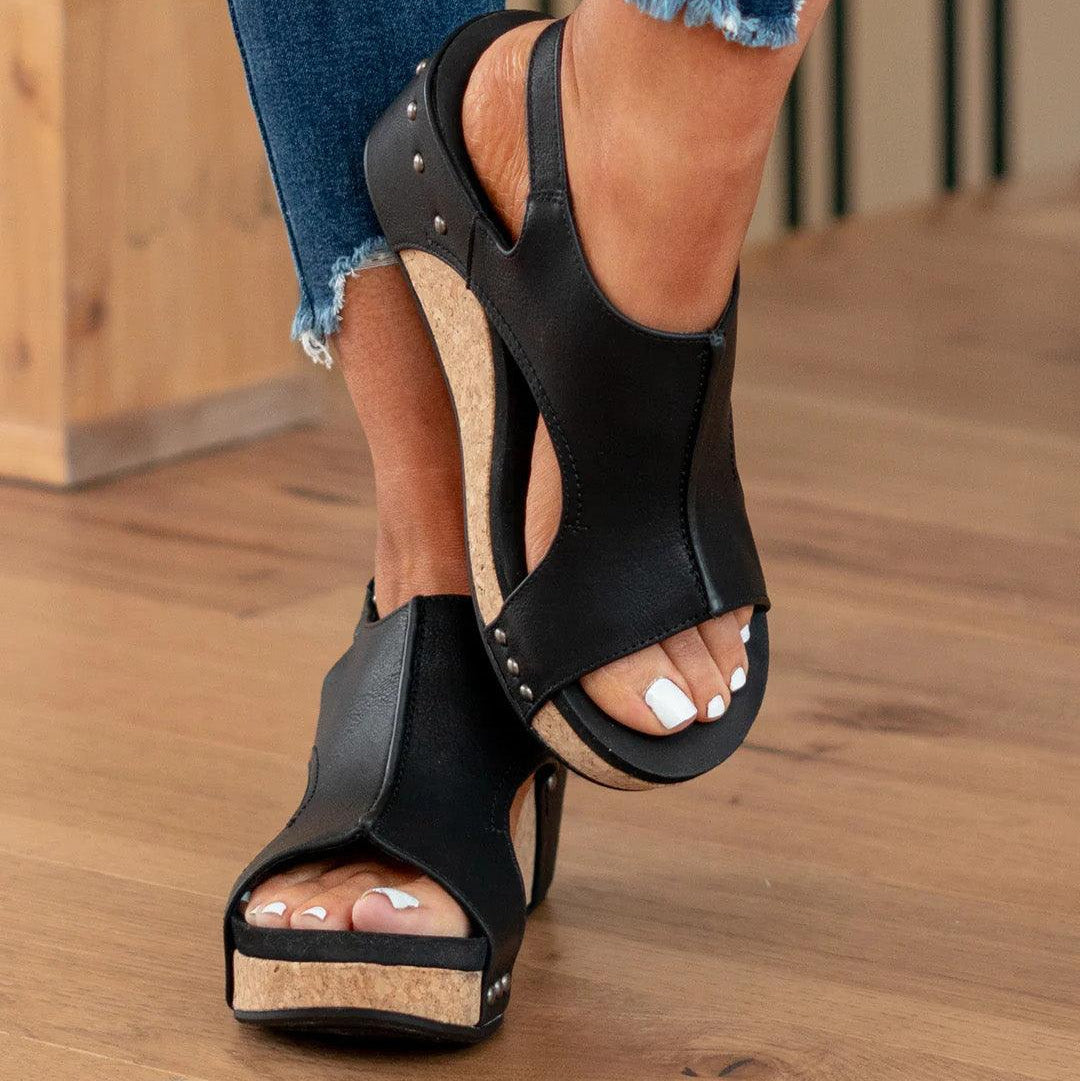 Madeline™ | Lederoptik-Sandalen