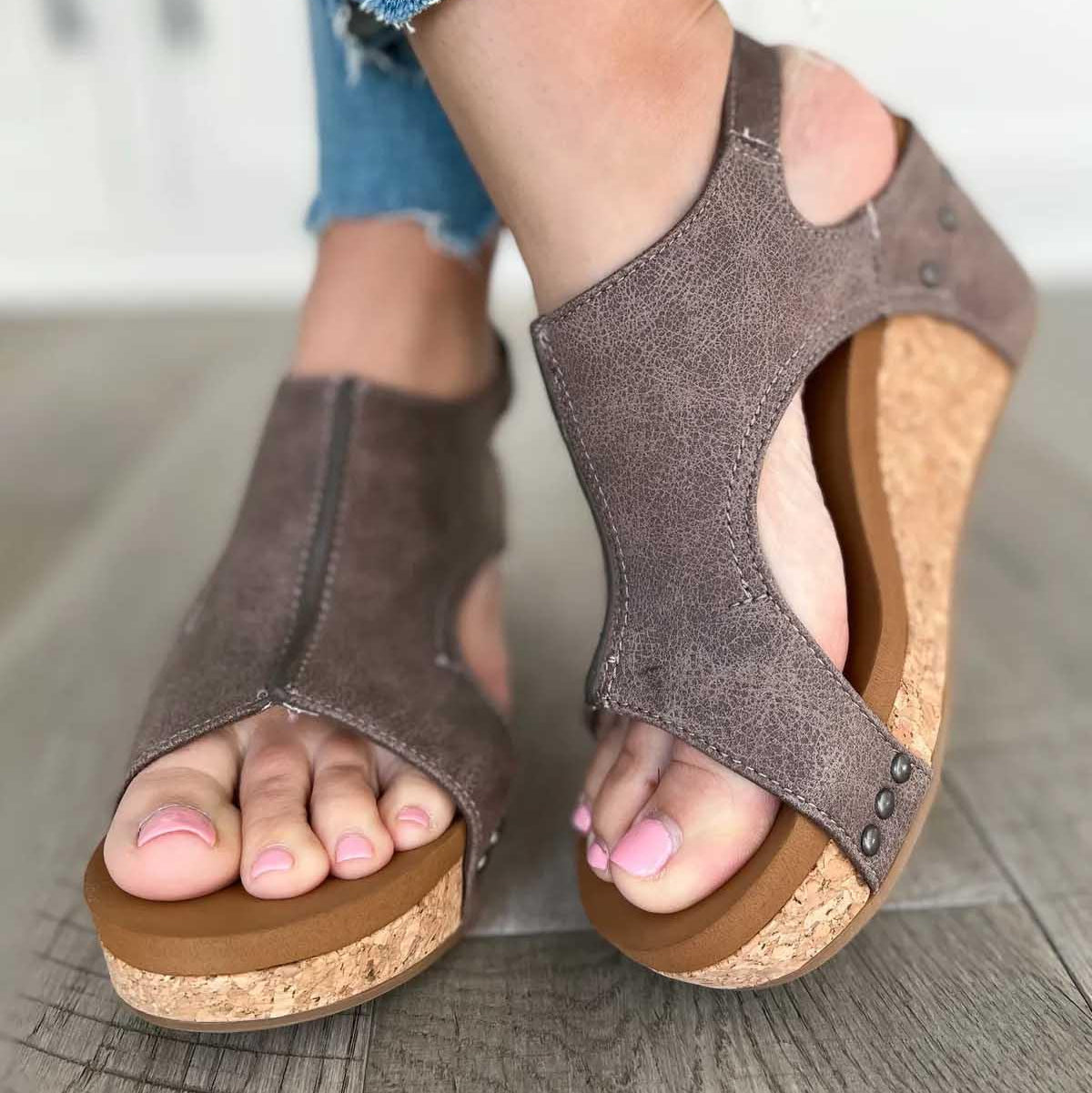 Madeline™ | Lederoptik-Sandalen